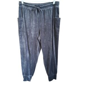 Aerie Offline After Party Velour Jogger Gray Pants Wmns XL Comfy Soft EUC